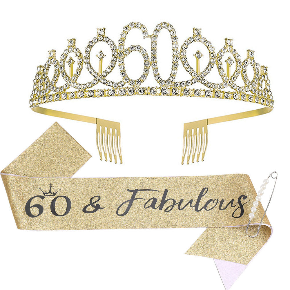Damen Glitzernde Tiara mit personalisiertem 80. Geburtstagsschriftzug Karnz