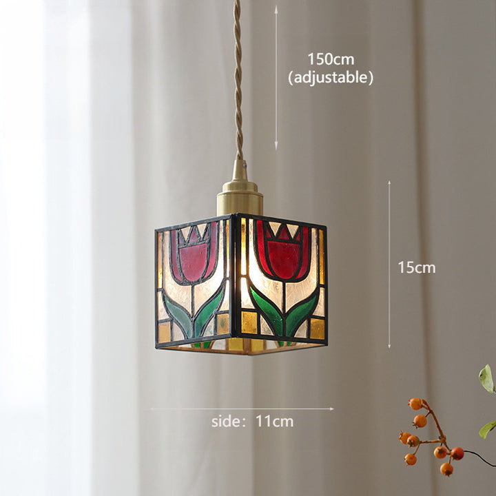 Verstellbare Vintage-Glas-Hängeleuchte