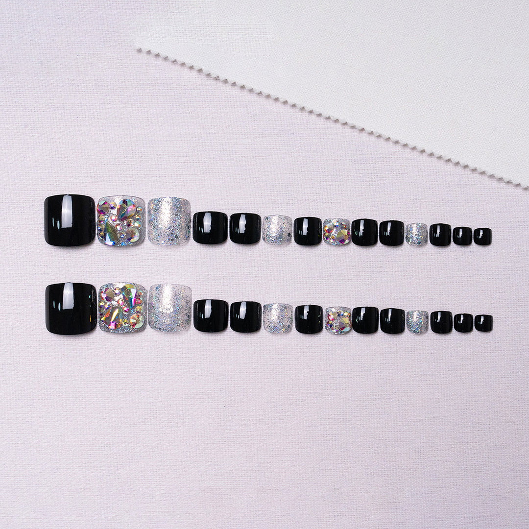 Glamouröse Strass Pediküre Nagelkunst  1791110395