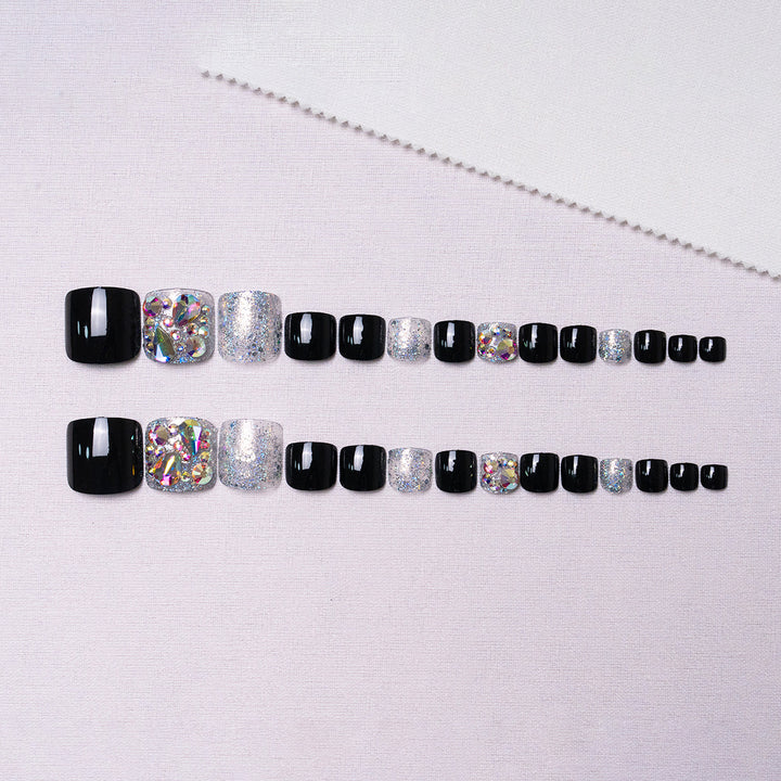 Glamouröse Strass Pediküre Nagelkunst  1791110395