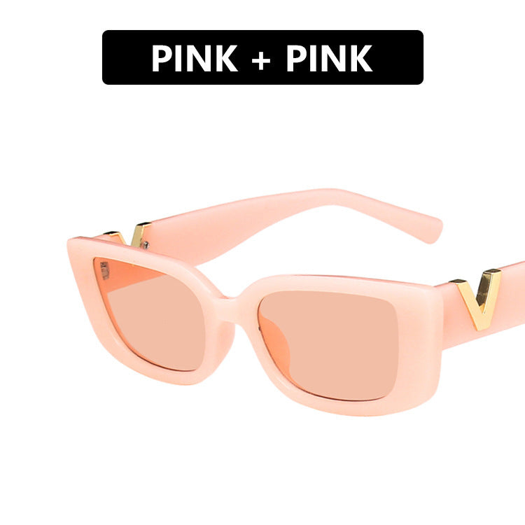 Damen moderne Cat-Eye Sonnenbrille mit Metallic-Details Karnz