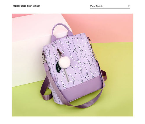 Stylische Floral Print Mehrfach-Fach Rucksack Karnz