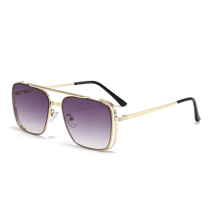 Damen modische quadratische Sonnenbrille mit elegantem Metallrahmen Karnz