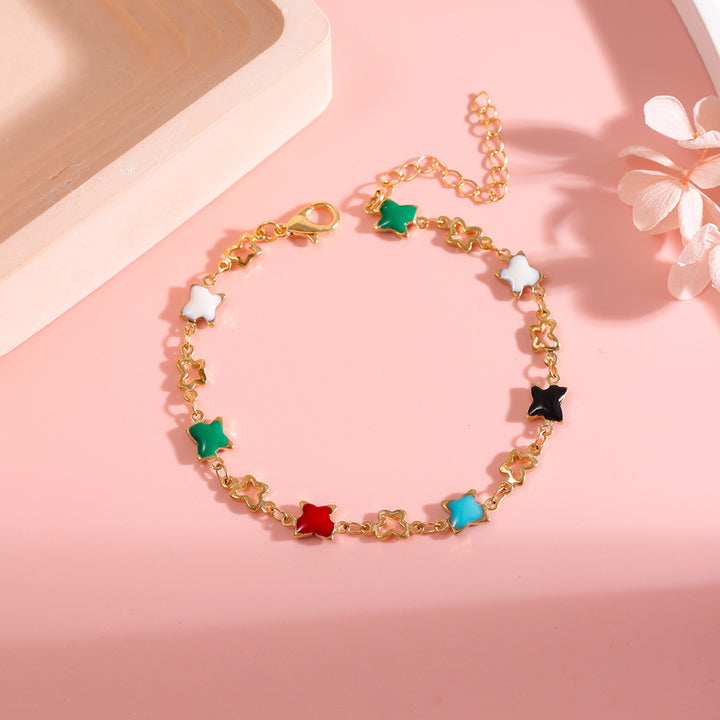 Buntes Stern Charme Armband Karnz
