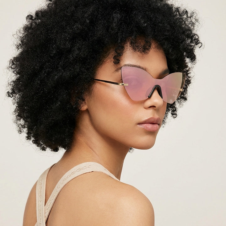 Damen extravagante Cat-Eye Sonnenbrille mit hochwertigem Metallrahmen Karnz