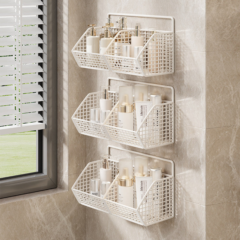 Wandmontierter Dual-Tier Gitter-Mesh Badezimmer Duschcaddy mit abtropfbaren Körben