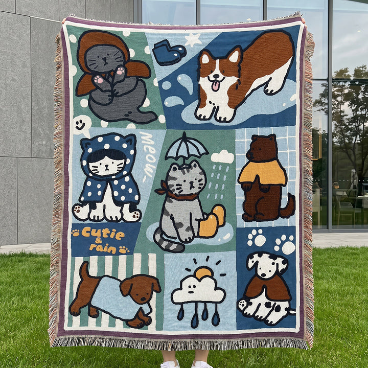 Verspielt Tiermotiv Wandteppich Wurfdecke