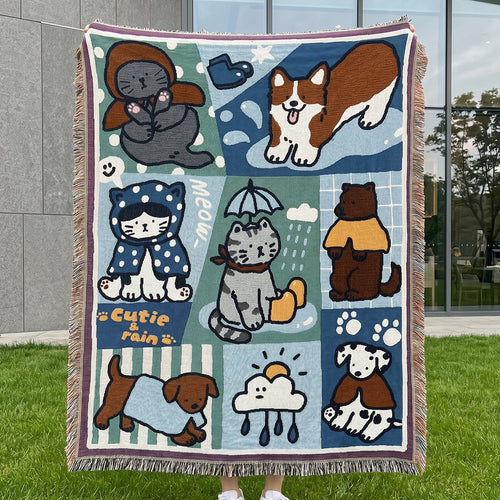 Verspielt Tiermotiv Wandteppich Wurfdecke