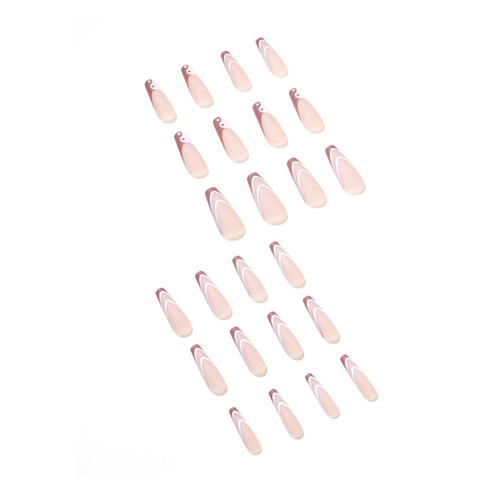 Elegante Nagelverlängerungen mit kunstvoller Wellen-Design Karnz