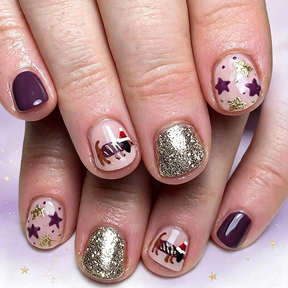 Festliche Glitzer Nagelkunst Karnz