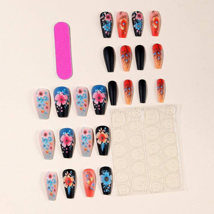 Floral Art Acryl Nagelset Karnz
