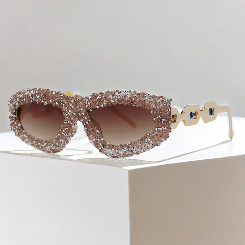 Damen Glamouröse Sonnenbrille mit verziertem Rahmen Karnz