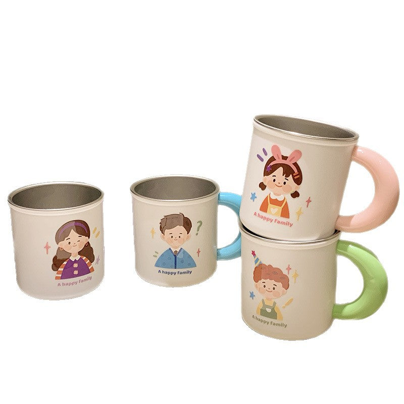 Edelstahlkeramiktasse mit Fröhlichem Familienmotiv Karnz