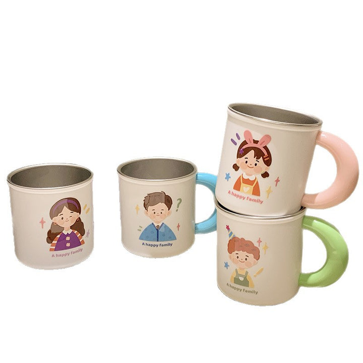 Edelstahlkeramiktasse mit Fröhlichem Familienmotiv Karnz