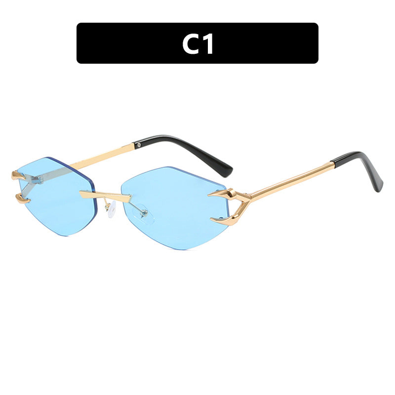 Damen extravagante hexagonale Sonnenbrille mit innovativem Rahmen und UV-Schutz Karnz