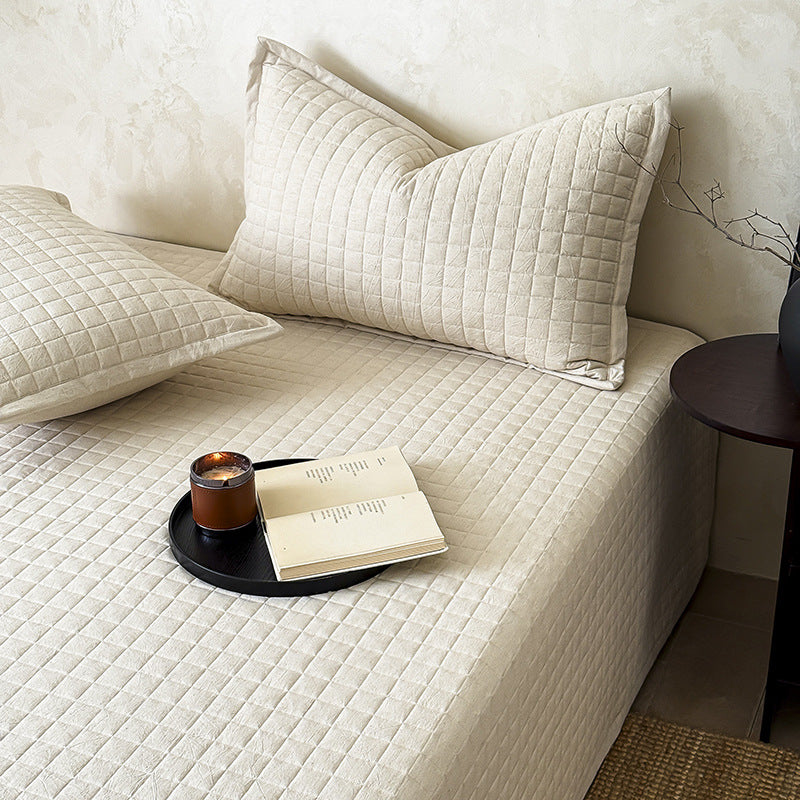 Leichte Waffelstruktur-Tagesdecke aus atmungsaktiver Baumwolle für Bett und Sofa