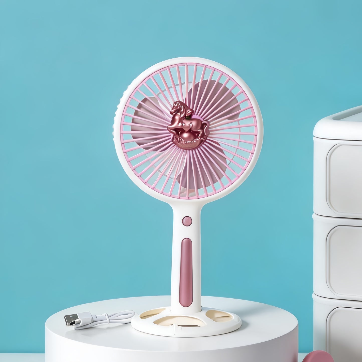 Damen Tragbarer Mini-Lüfter mit USB-Ladefunktion und ergonomischem Griff Karnz