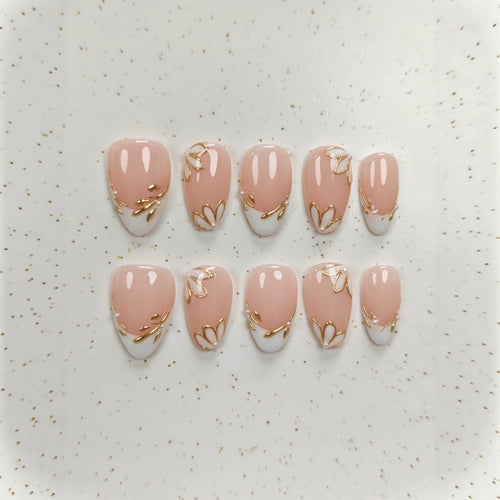 Elegantes Floral Design Press-On Nail Set