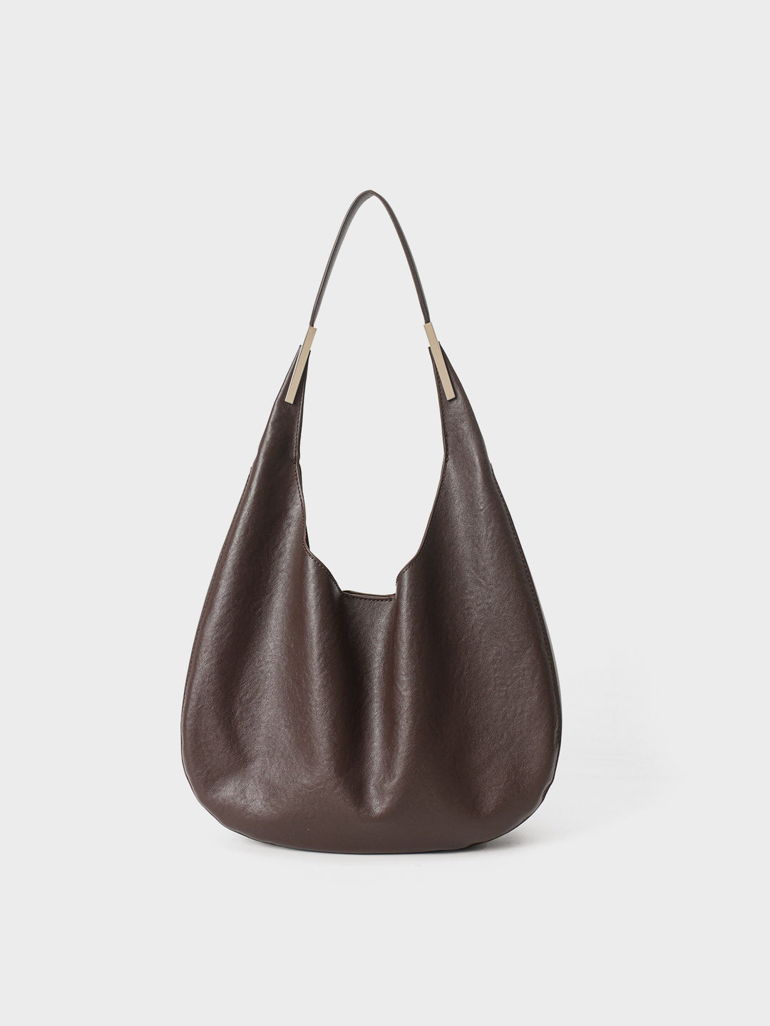 Weiche genarbte schlaffe Hobo-Schultertasche mit Metallbesatz-Griff