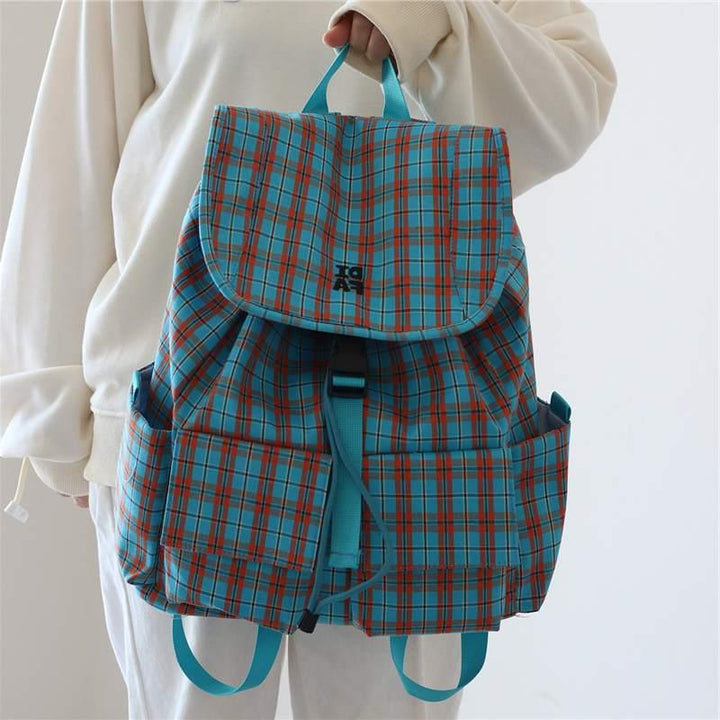 Stylischer Kariert-Muster-Rucksack