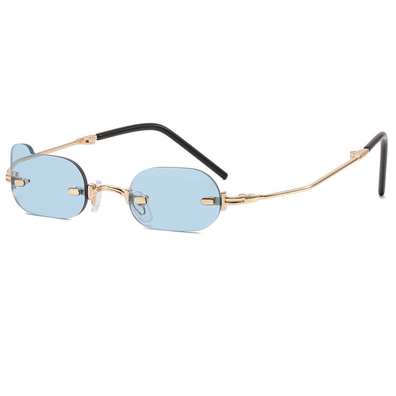 Damen exklusive modische Sonnenbrille mit glänzendem Metallrahmen Karnz
