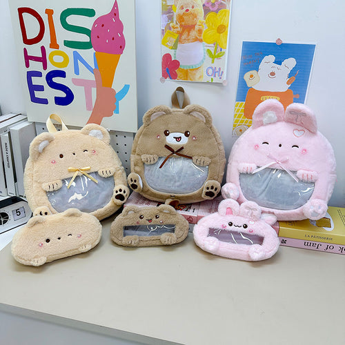 Plüsch-Kinderrucksack mit Tiermotiv und Praktischem Sichtfenster Karnz