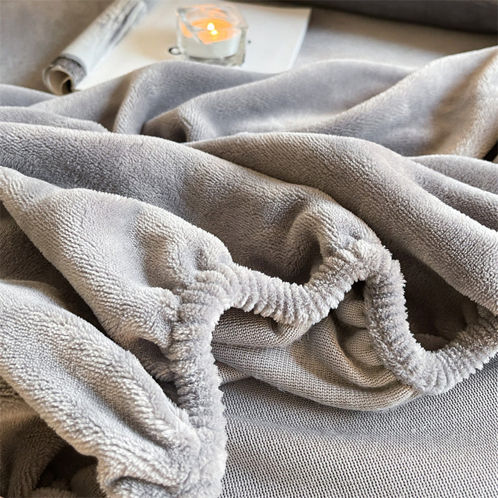 Samtvelours-Spannbettlaken mit extra tiefem Bund und elastischem Rundumgummi