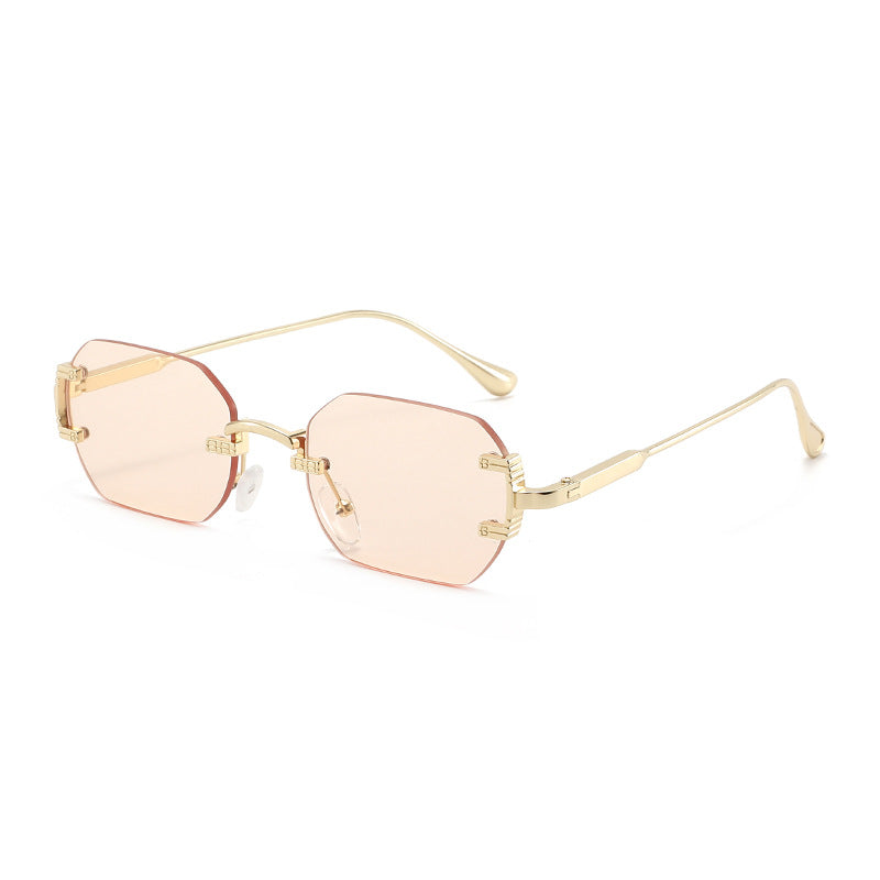 Damen geometrische Sonnenbrille mit luxuriösem Metallgestell und schützendem UV-Filter Karnz
