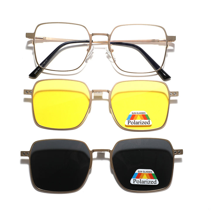 Damen vielseitige, modische Sonnenbrille mit wechselbaren polarisierenden Gläsern Karnz