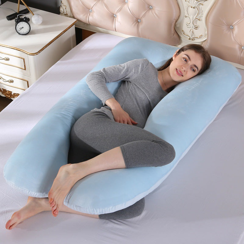 ergonomisches U-förmiges Ganzkörper-Schwangerschaftskissen mit abnehmbarem waschbarem Veloursbezug und verstellbarem Innenteil Karnz