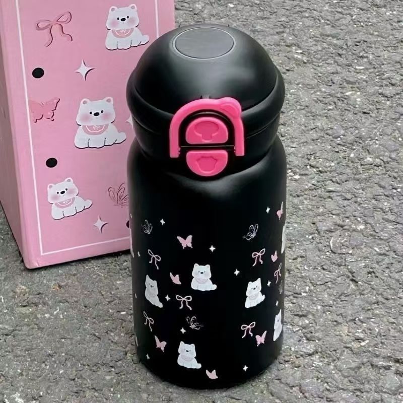 Damen isolierte Trinkflasche mit süßem Motiv Karnz