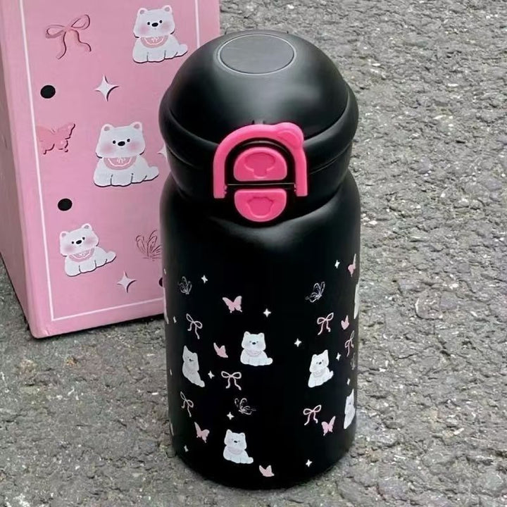 Damen isolierte Trinkflasche mit süßem Motiv Karnz
