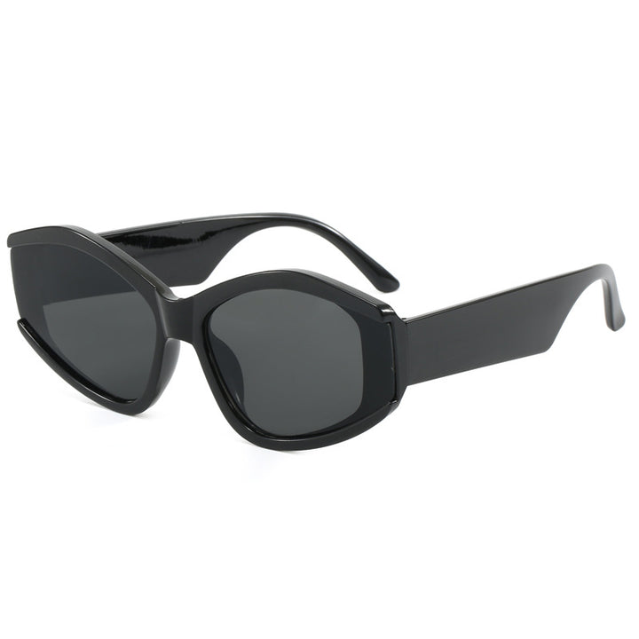 Damen modische Sonnenbrille mit markantem, futuristischem Design Karnz