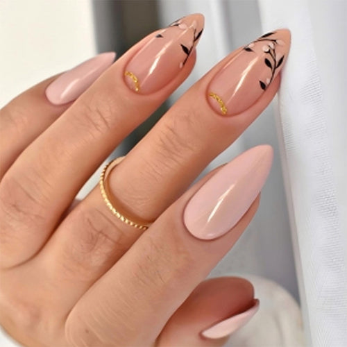 Premium Künstlerischer Press-On Nagelkunst Set mit Floralen Akzenten Karnz