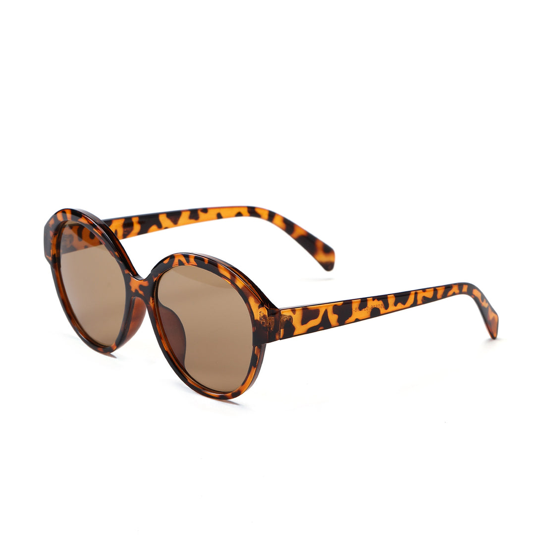 Damen runde modische Sonnenbrille mit auffälligem Leopardenmuster Karnz