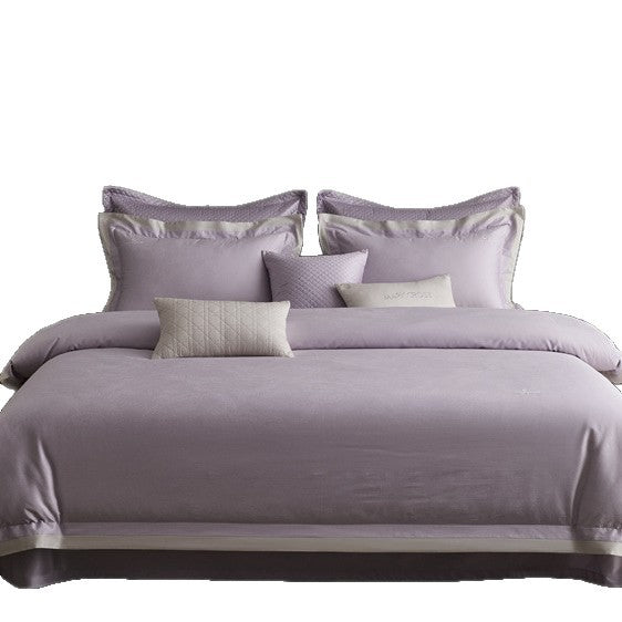 Premium Bettbezug-Set mit dezenter Jacquard-Struktur und Zierband Karnz