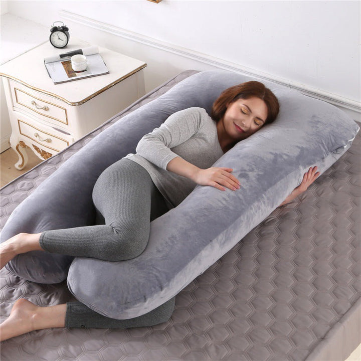 ergonomisches U-förmiges Ganzkörper-Schwangerschaftskissen mit abnehmbarem waschbarem Veloursbezug und verstellbarem Innenteil Karnz