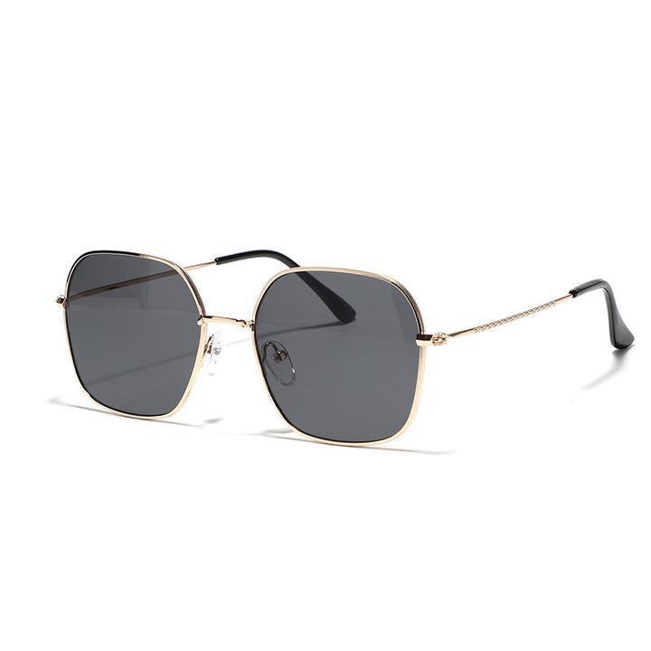 Damen modische quadratische Sonnenbrille mit schmalem Metallrahmen und UV-Schutz Karnz