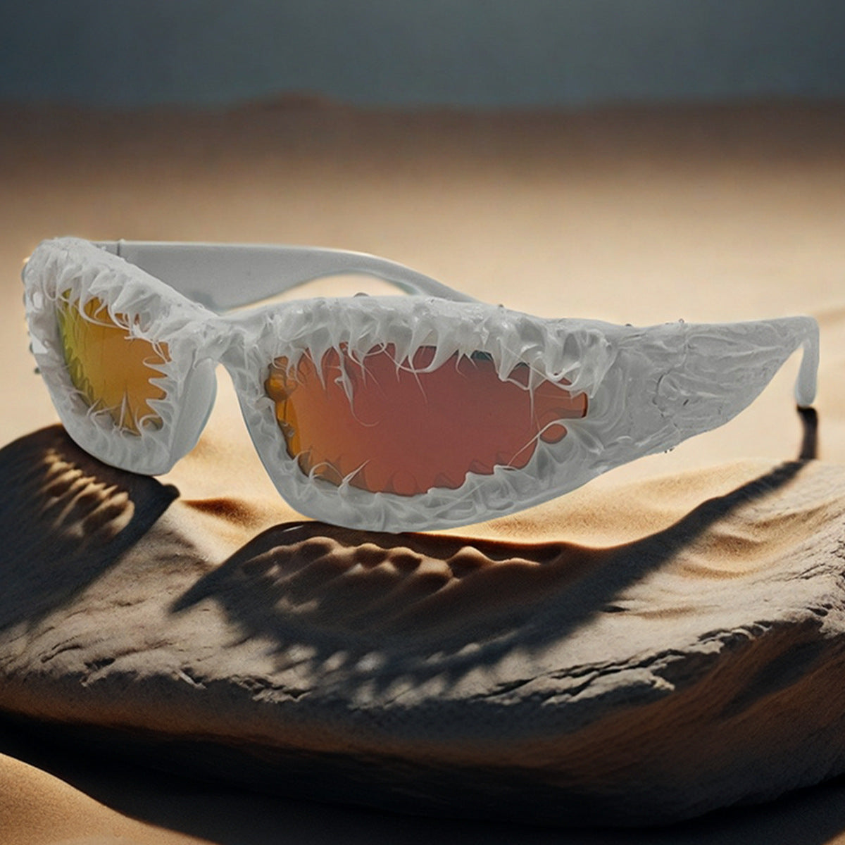 Damen futuristische Sonnenbrille im avantgardistischen Design Karnz