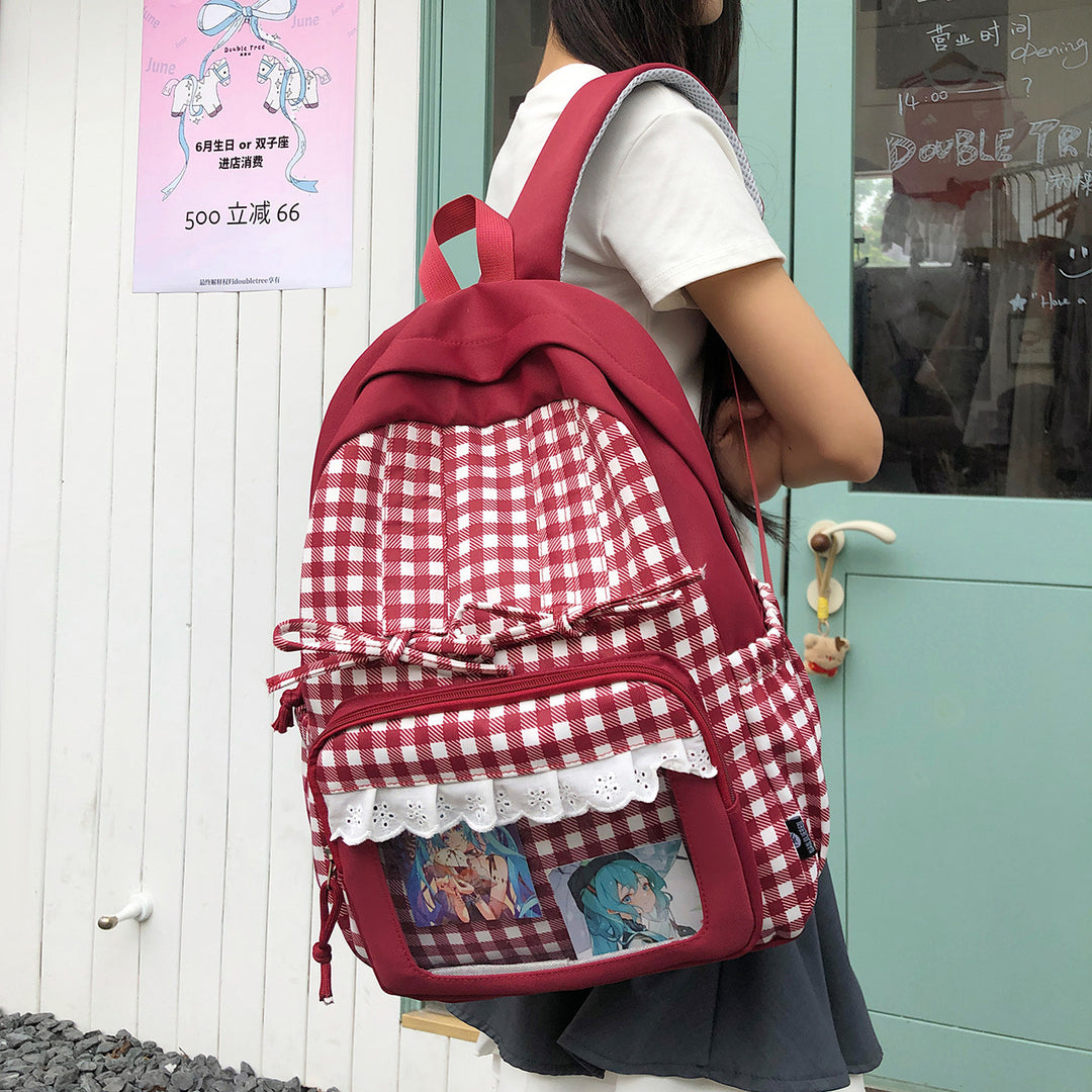 Stylischer Karomuster-Rucksack Karnz