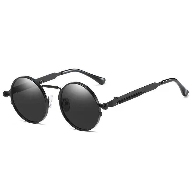 Damen Runde Metall-Sonnenbrille mit verspiegelten Gläsern Karnz