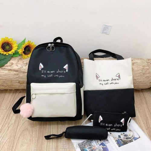 Fun-Themen Katzenprint Rucksack Set Karnz