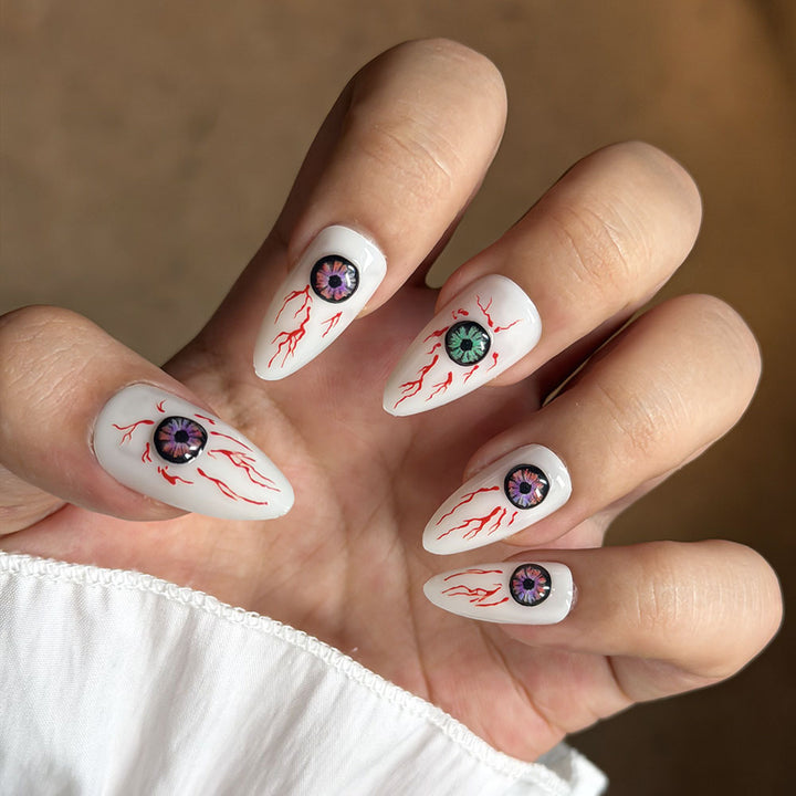 Künstlerisches Augen-Themen Presse-auf Nagelset Karnz
