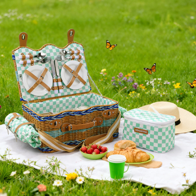 Damen Picknickkorb mit umfangreicher Ausstattung und stylischem Innenleben Karnz