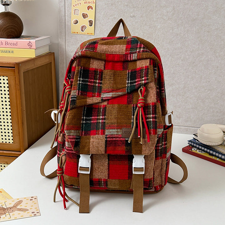 Gemütlicher karierten Rucksack