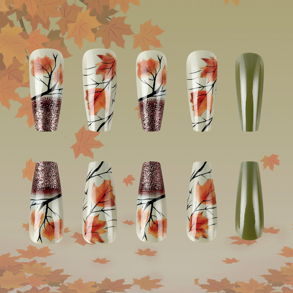 Herbstblatt-Themen Press-On Nagelkunst Karnz