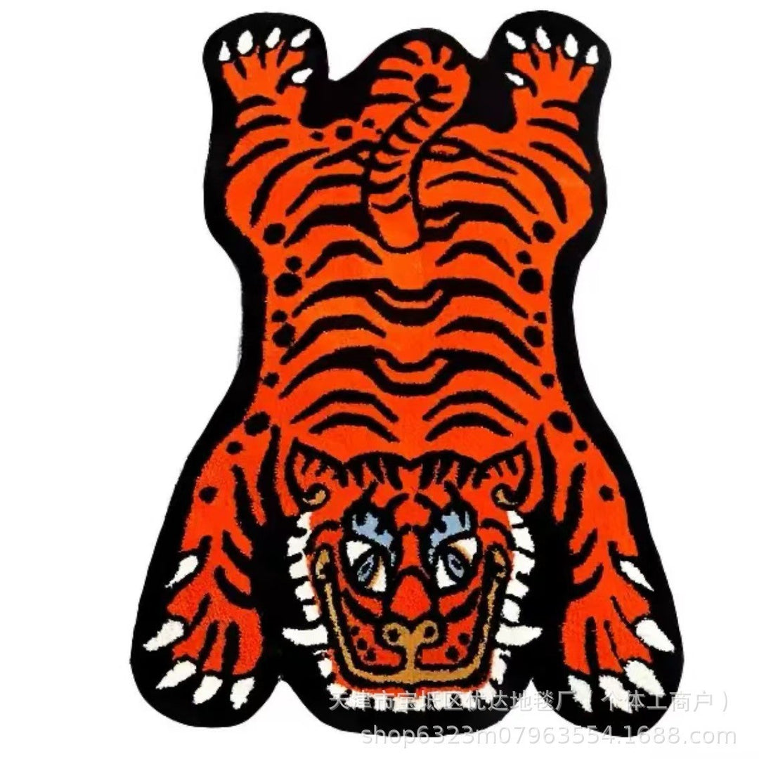 Tiger-förmiger gestickter Akzentteppich
