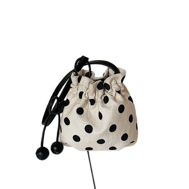 Polka Dot Zugband Schultertasche Karnz