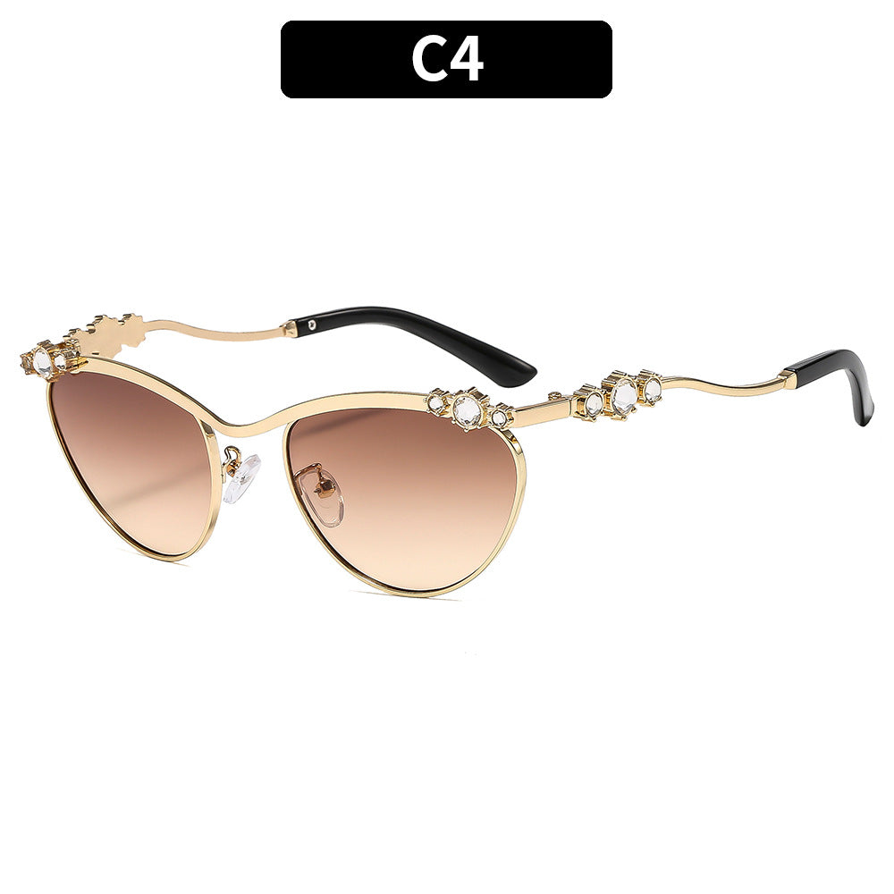 Damen Designer-Sonnenbrille mit funkelnden Details Karnz