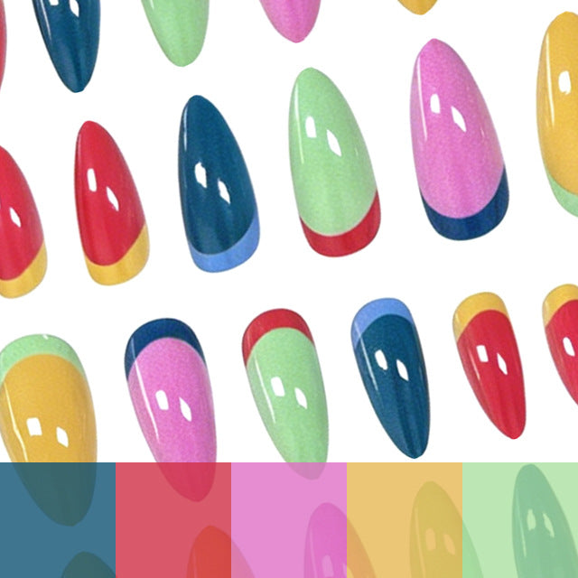 Bunte Press-On Nagelkunst Verbesserungen Karnz